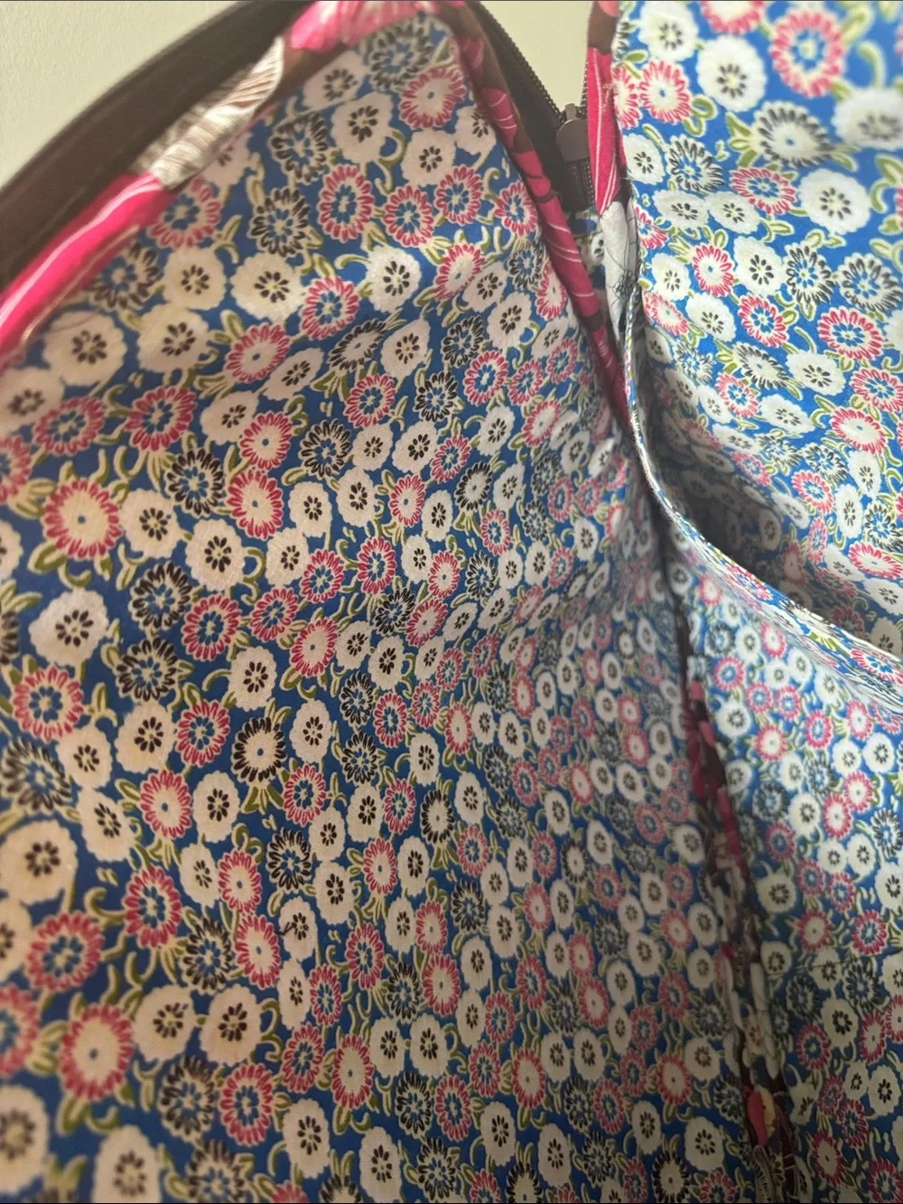 Floral Quilted Travel Tote in Pink and Brown